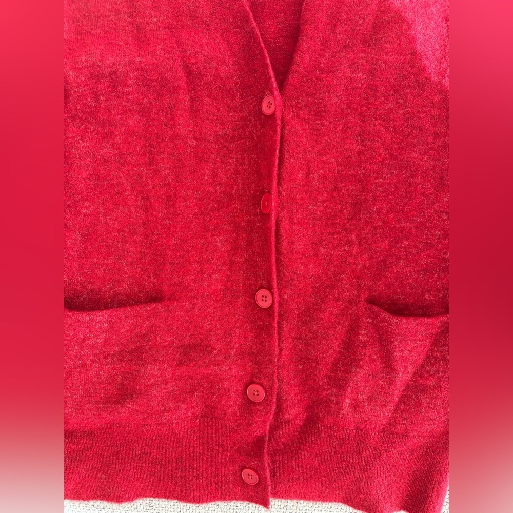 Wilfred Bilbao Alpaca Wool-Blend Oversized Cardigan Crimson Red - Picture 3 of 8